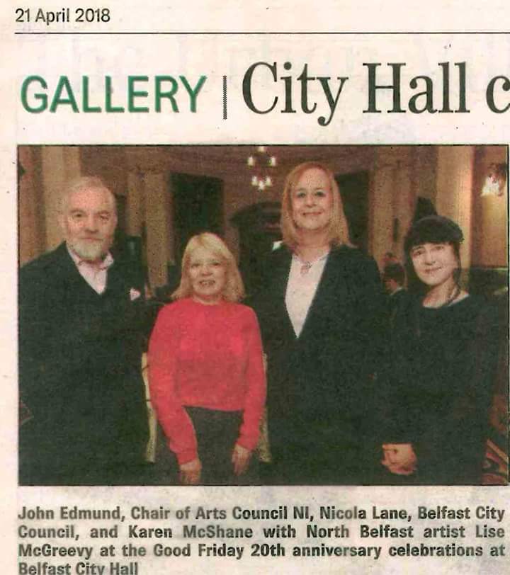 lisemcg's tweet photo. FULL PAGE SPREAD!
How wonderful of the #NorthBelfastNews to send a photographer and give us a full page coverage of our #PeaceDiversityAndSharedFuture event at Belfast City Hall... go raibh míle maith agat!
#belfastmediagroup #mairtinomuilleoir #ceile #belfast #art # #culture https://t.co/RLCr5Max1T
