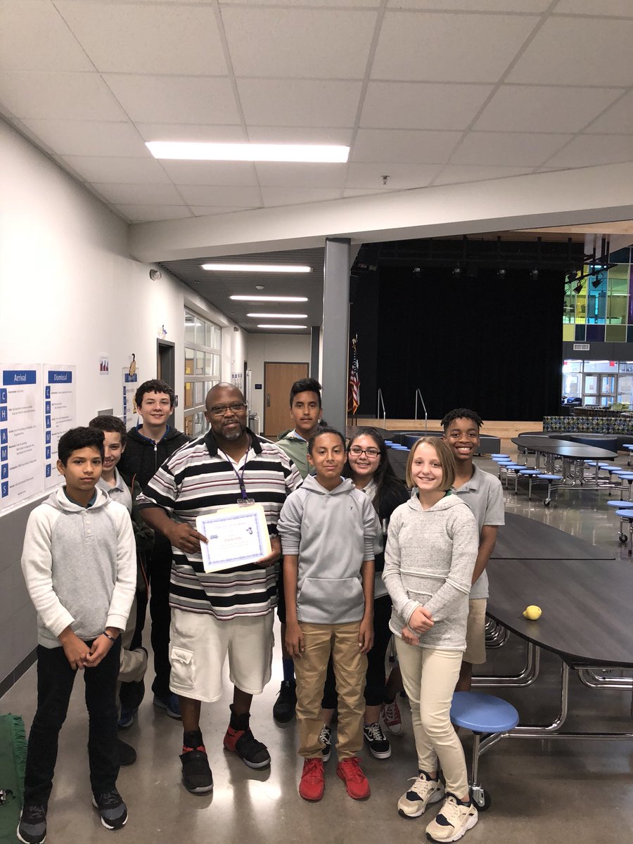 newtechmiddle's tweet photo. You know what time it is!!!! #MNTMS #gladiator of the week!! Big shout out to our head custodian Mr. Potts and our awesomely talented choral director, Ms. Miller! https://t.co/Qy5Yr7V1ku