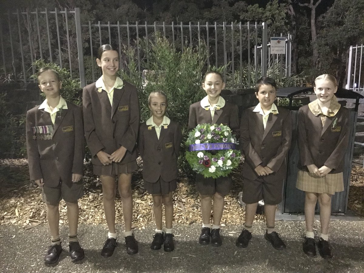 Our student leaders at the Menai Dawn Service. #LestWeForget