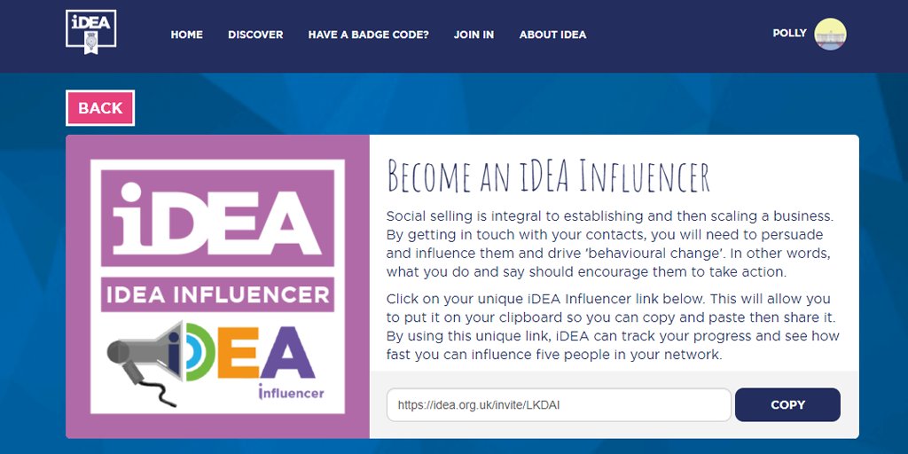 idea_award's tweet photo. #TuesdayTip: To win the iDEA Influencer badge you just need to encourage 5 #friends #classmates or #colleagues to do their first #badge at https://t.co/gcRd1wH3Xn  #influencer #iDEAbadges #digitalskills #marketing #growthhacking #socialselling https://t.co/PPxuJMB3SI