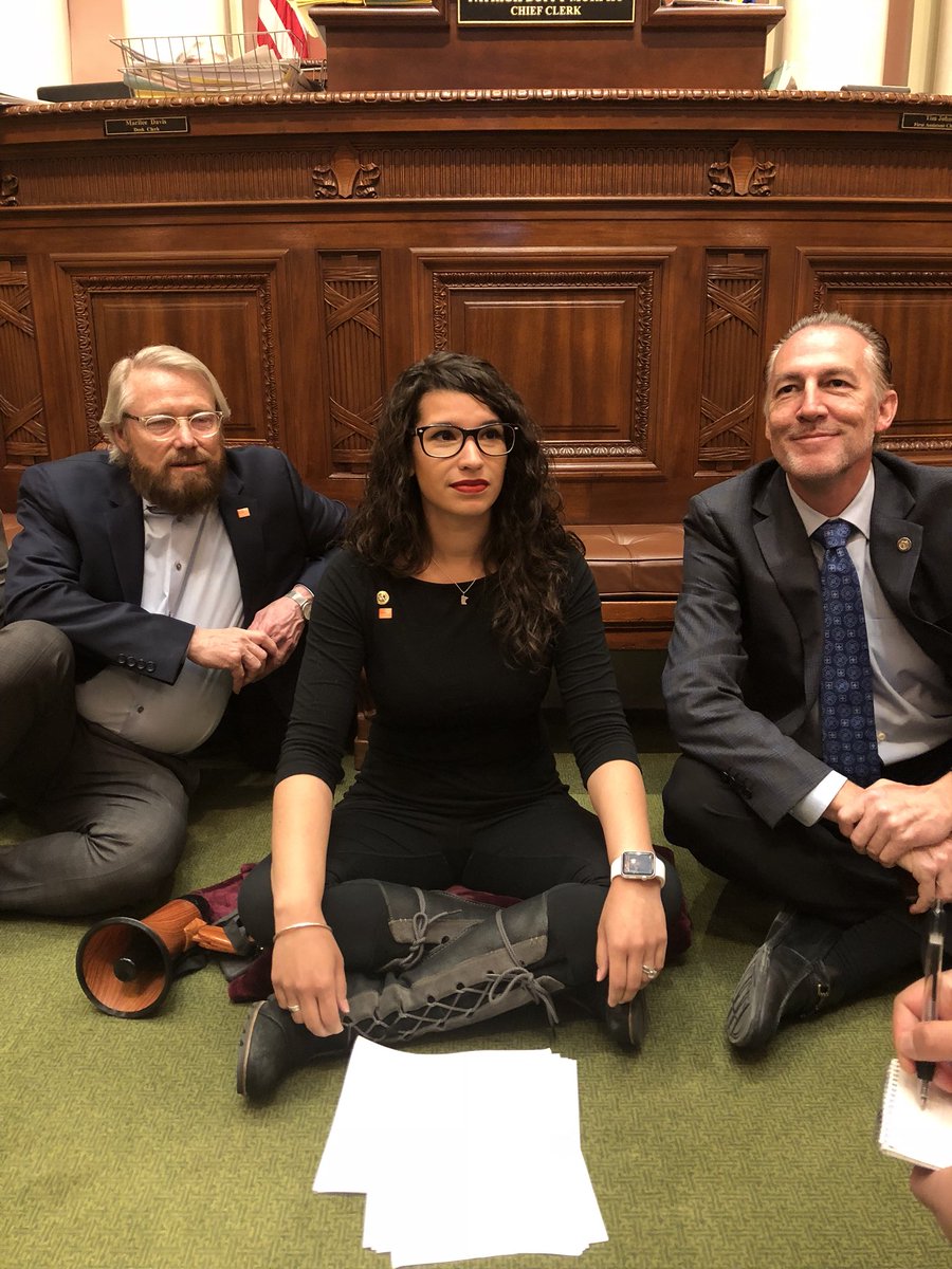 ErinMayeQuade's tweet photo. "90% of MNs support background checks. Students marched, parents rallied, survivors pleaded, yet there's been no vote. Today, I begin a 24hr sit-in on the #mnleg House floor. I will share the stories of victims &amp; survivors that deserve to be told in this chamber.
#SitInSpeakUp" https://t.co/vHiMz2SZHw