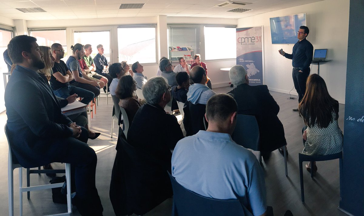 entrepreneurshg's tweet photo. Début du Pitch My Bizz à la CPME31 avec @Yohan_Rousseau ! 
Merci à tous nos adhérents pour votre présence ! #tpe #pme #Toulouse #pitch #HauteGaronne https://t.co/wZFS3nhbHr