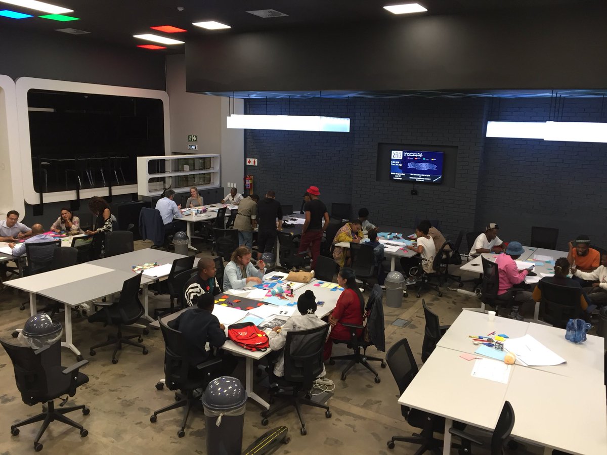 OIJHBChapter's tweet photo. A full house at the @OpenIDEO #DesignwithGrind challenge! We're so proud to host our participants at @TshimologongIT - the perfect venue sponsor for a challenge like this. https://t.co/T3ZgnpILLz