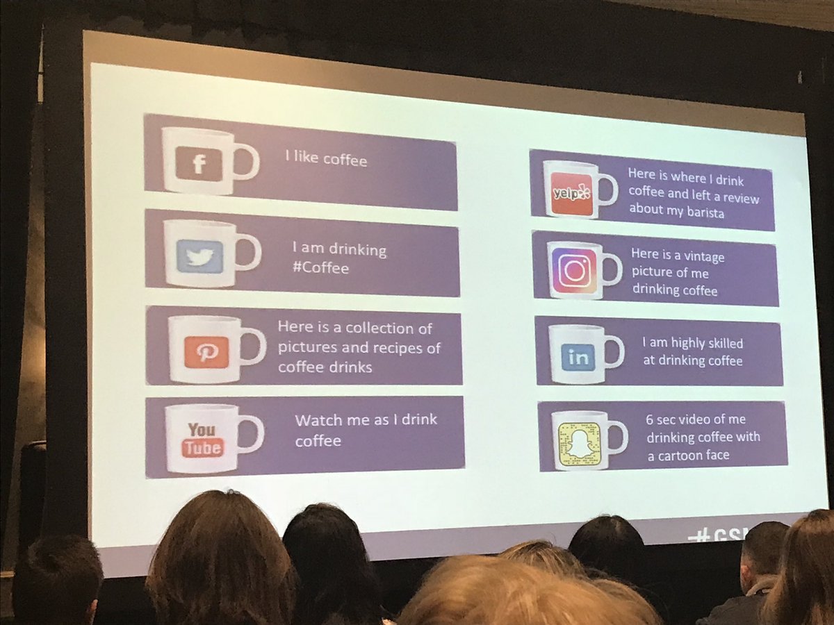 JanelAdena's tweet photo. How to explain social media platforms to my parents. #GSMCON2018 #breakoutsession #analytics #successmeasurement https://t.co/pDKTneacHO