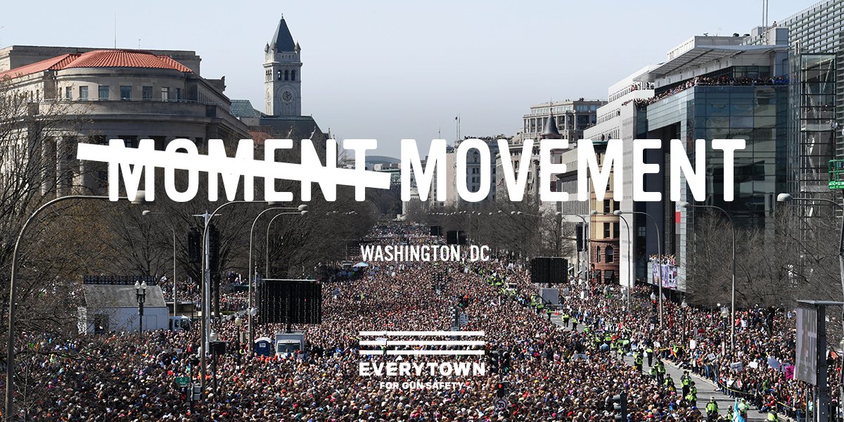 Everytown's tweet image. So much progress in the 1 month since #MarchForOurLives: @MomsDemand volunteers helped achieve common-sense gun safety wins in ❤️, 💙 &amp;amp; 💜 states, companies like @DICKS rejected the NRA &amp;amp; put #PeopleOverProfits &amp;amp; students walked out to demand leaders take action on gun safety!