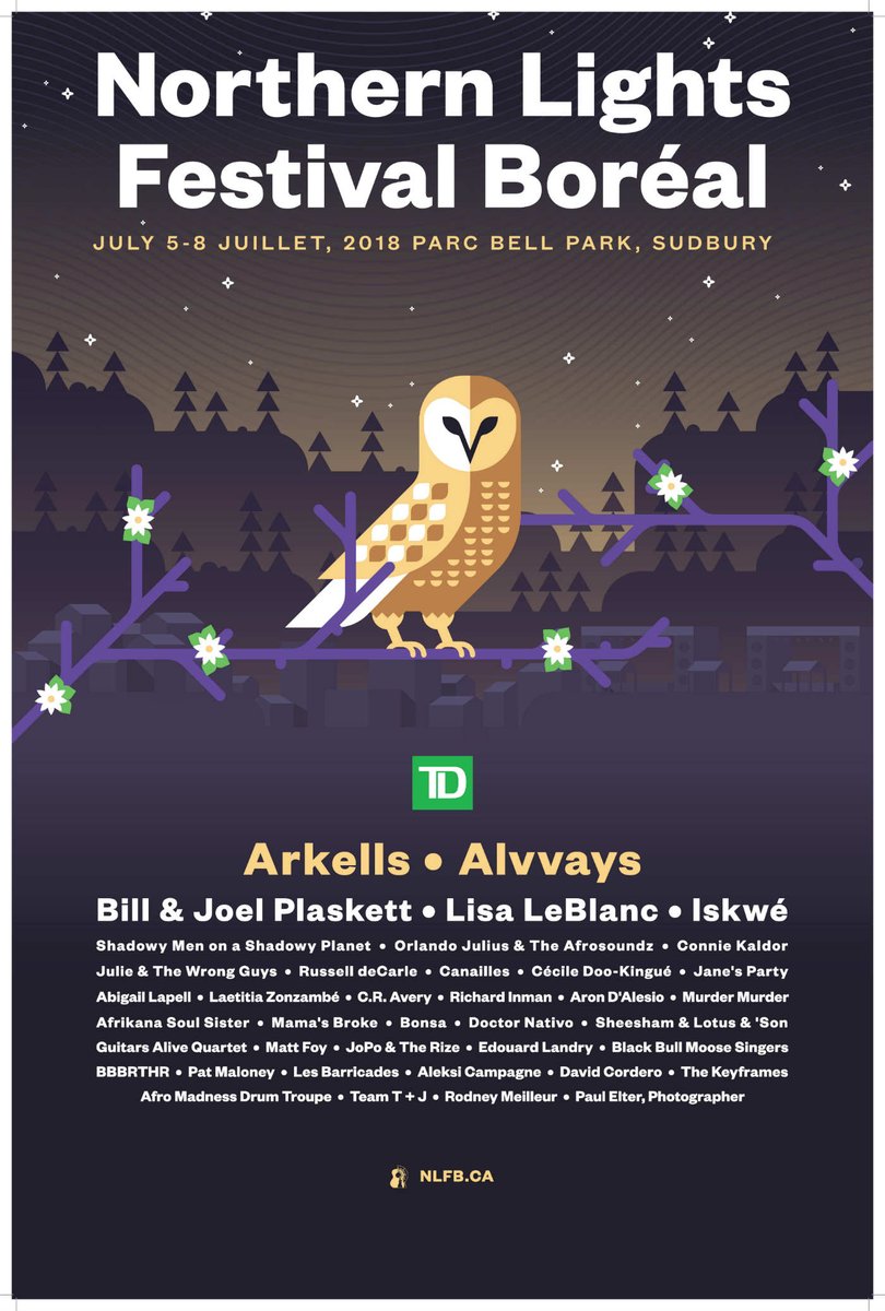 marykkeown's tweet photo. Oh my!!! @NLFB_festival looks soooooooo good this year. So many bands, including a few of my faves, such as @cdkmusik, @alvvaysband and BBBRTHR. Where are you going to be July 5-8? #BellPark in #Sudbury #Ontario... https://t.co/j1z68yeO9s