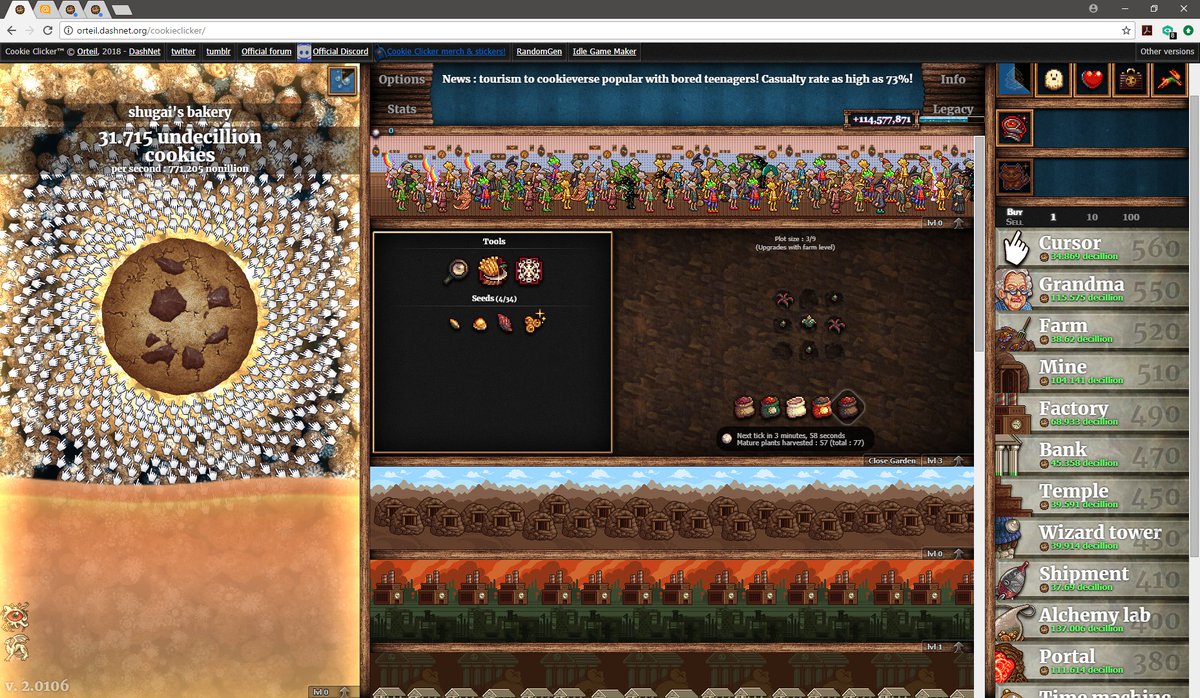 しゅがい しゅがp On Twitter Cookie Clickerの最近のアップデートで