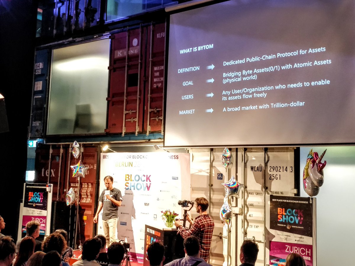 Bytom is to create an abundant, shared asset ecology that makes the #blockchain better for the real economy.

#Bytom's CEO explains at the #Blockshow in #Zurich.

<a href="/Bytom_Official/">BYTOM BLOCKCHAIN</a> $BTM #crypto