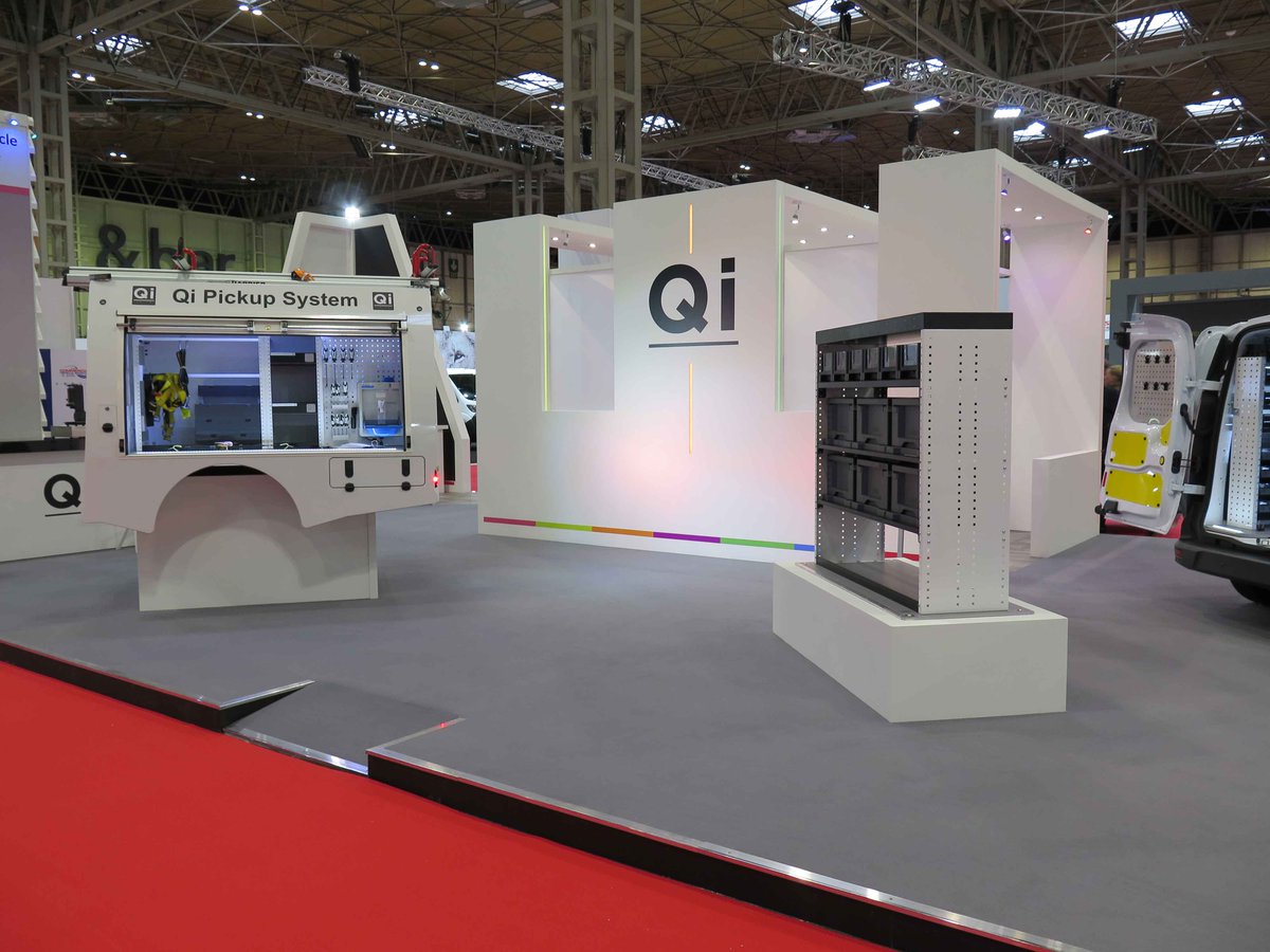 DesignInterlink's tweet photo. What a show Day 1 has been! Visit Hall 5 Stand F70 @QiVanSystems @thenec at the @TheCVShow @DesignInterlink #stand #booth #vehicles #vans #design #modernstand #colouredlighting #voile #exhibition https://t.co/cUpnXlL2VW
