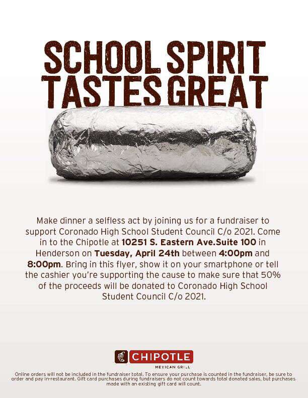 chscougars21's tweet photo. Come join us at Chipotle from 4-8 pm‼️ https://t.co/ll0fzznomx