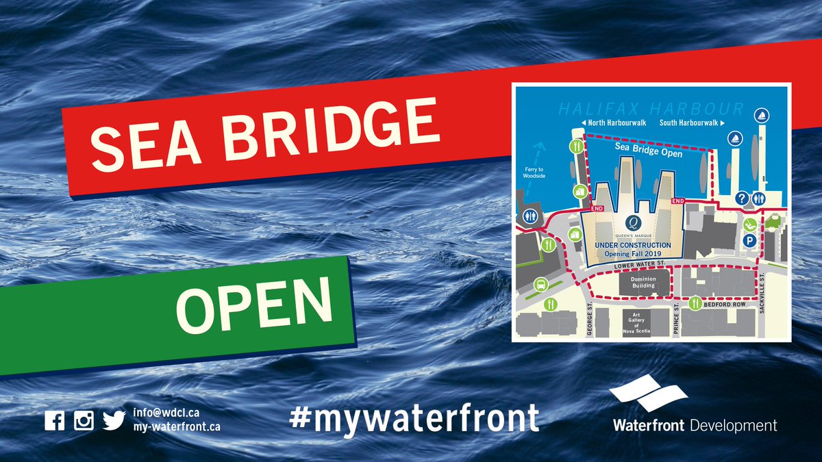 The sun is shining and #seabridgehfx is now OPEN! Please note there may be temporary closures due to weather/slippery conditions 
#mywaterfront #getyourwobbleon #Halifaxwaterfront