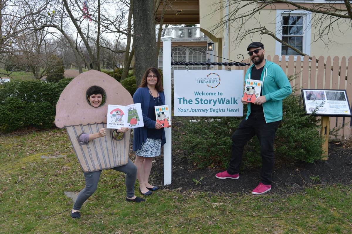 delcolibraries's tweet photo. My Cousin Momo #PAOneBook author @ZachariahOHora visited Momo at StoryWalk @DelcoParks Rose Tree Park today! You can visit Momo anytime until early June: https://t.co/TIBZfWruK4 https://t.co/PC6Tf8COFm
