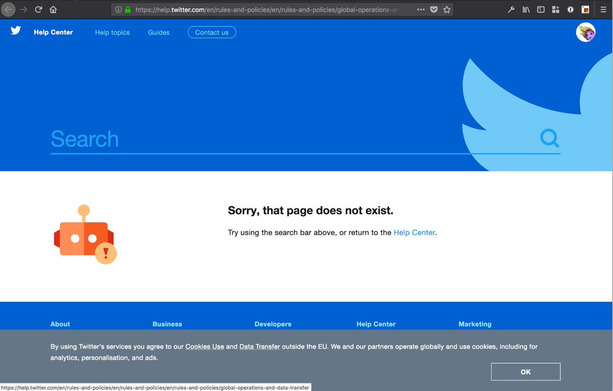 Twitters 404 page