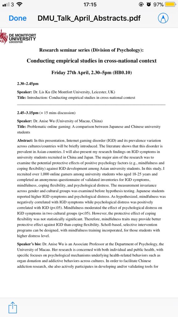 DMUPsych's tweet photo. Event at DMU all UG and PG students are invited, second year students who will be studying conceptual issues next year will benefit greatly! https://t.co/RzTBup5TGc