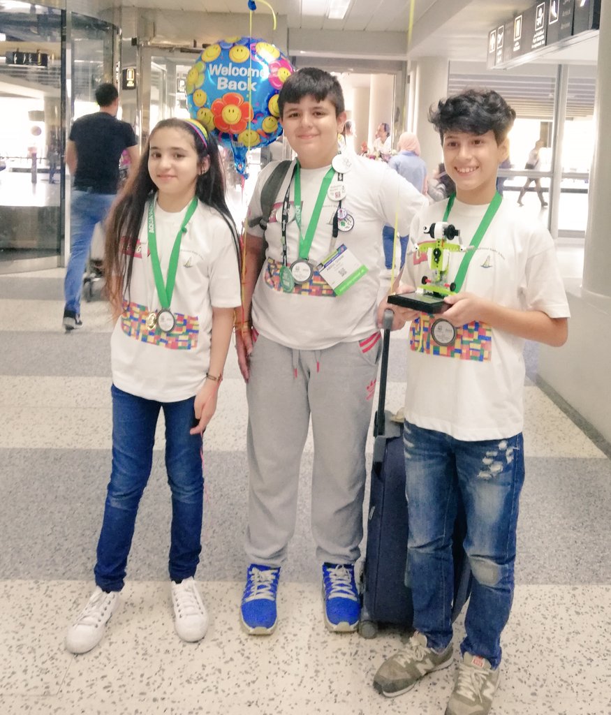 MonaJalaleddine's tweet photo. Filled with pride, our #LetsGo winners arrived in Beirut holding #cooperative_programming_award trophy in their hands and precious unforgettable experience in their minds. @DawhaHighSchool https://t.co/crLWsz4Qc4