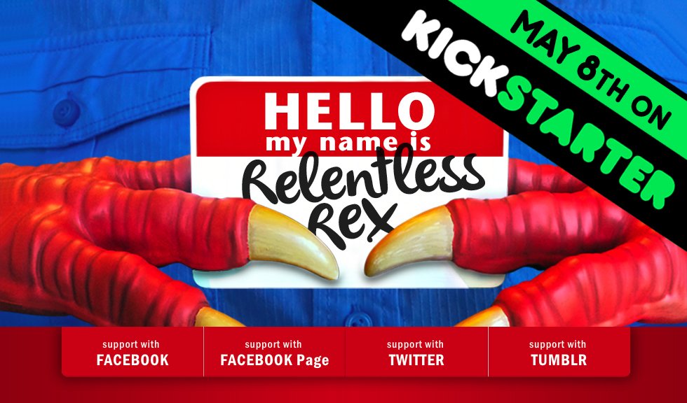 KevinWynns's tweet photo. RELENTLESS REX: THE GAME on #Kickstarter MAY 8th—
Make it a #success by letting Thunderclap spread the word at launch!

https://t.co/BKOZ4cnaJd

#gamedev #indiedev #indiegame #game #video #games #gaming #crowdfunding #art #videogames #gamer #indiegames #community #support #artist https://t.co/V0bv1EbePc