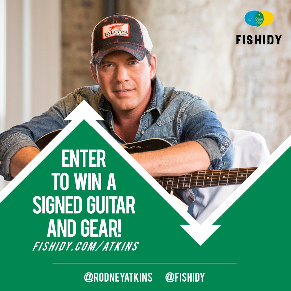 RodneyAtkins's tweet image. Hey y'all I've partnered with my friends at @Fishidy - one of the coolest fishing apps around - to give away $5,000 worth of my gear! Simply create a free Fishidy account for a chance to win! fishidy.com/atkins #sponsored