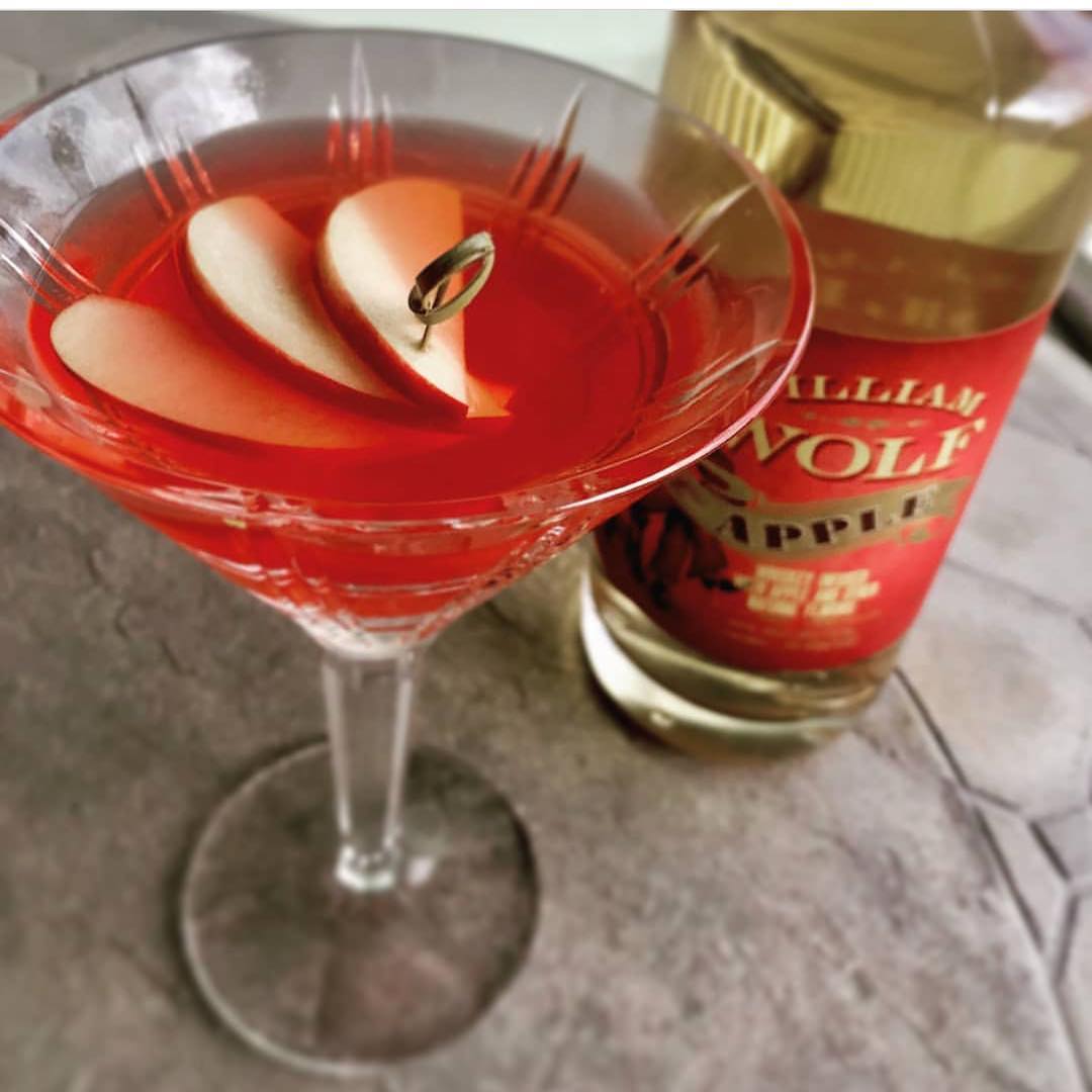 Celebrate #tipsytuesday the William Wolf way! William Wolf Apple Whiskey, Campari, Domain De Canton, and Lemon.