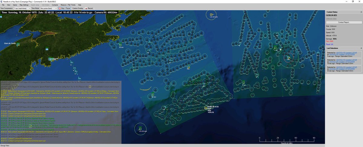 CommandDevTeam's tweet photo. "A Soviet Hotel-class SSBN has been spotted near the Canadian east coast. We are tasked to find and sink the submarine before it can launch a close-range nuclear decapitation strike with no warning"
#CMANO #NorthernInferno AAR#14 - Needle in a Haystack
https://t.co/STuF7WZdFh https://t.co/zcldmGiYko