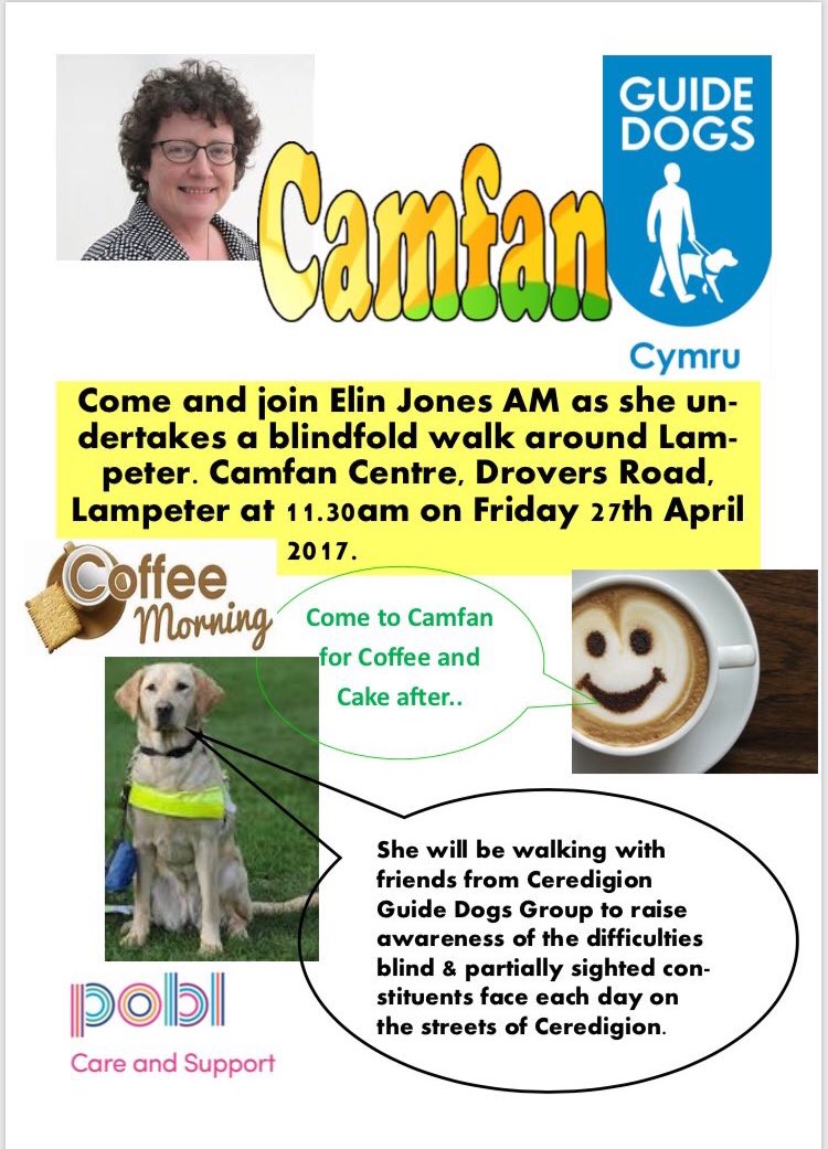 CamfanHub's tweet photo. Looking forward to seeing @ElinCeredigion &amp; @guidedogs on Friday 😁👍🏻 
🐶 Please come and support a good cause 🐶 

@poblgroup @Gwaliatweets @ https://t.co/euR34ncTvo