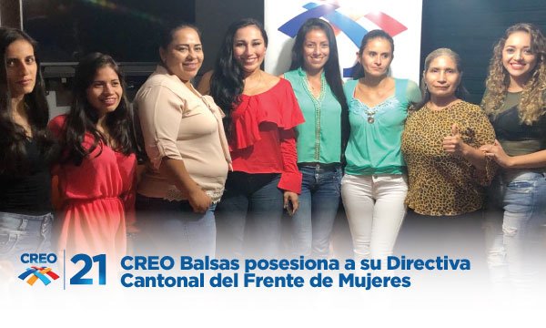 MujeresCREO21's tweet photo. La coordinadora nacional del Frente de Mujeres, Mirtha Aristeguieta, posesionó este jueves a la directiva cantonal de Balsas, en la provincia de El Oro.

La coordinadora trabaja con las mujeres a nivel nacional para consolidar el Frente de Mujeres CREO. https://t.co/LOm1WGGSJW