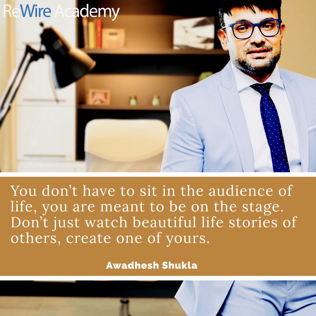 Awadheshkshukla's tweet photo. “you don’t have to sit in the audience of life, you are meant to be on the stage. Don’t just watch beautiful life stories of others, create one of yours”
#higherconsciousness #consciousness #innerpeace #life #lifecoach #lifecoaching #coaching #coach #motivation #inspiration https://t.co/Rnf0QUQfNB