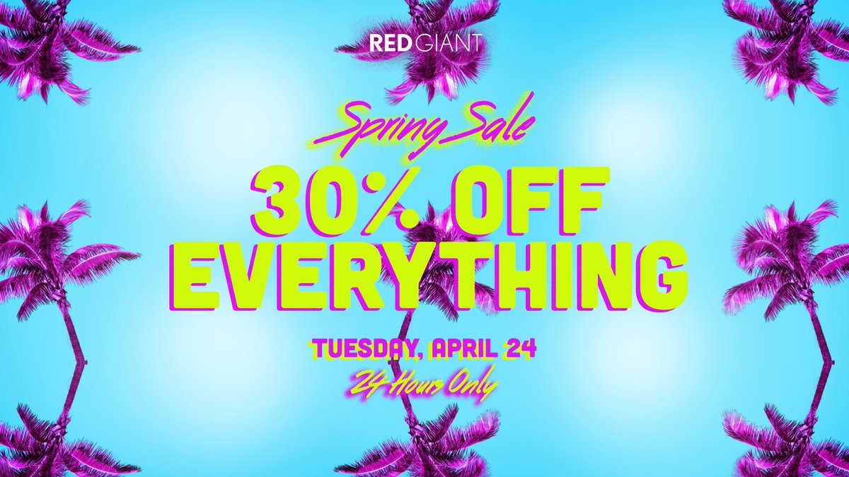 CreativeTools's tweet image. Don't miss our 24 hour sale on all softwares by #RedGiant! 
creativetools.se/red-giant-soft… 
#TrapcodeSuite #KeyingSuite #EffectsSuite #MagicBulletSuite