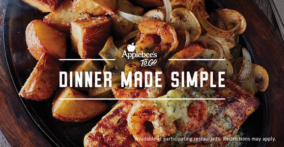 Applebees's tweet photo. Order. Pick up. Eat. It’s that easy. #ApplebeesToGo https://t.co/gdH2Veg9LH