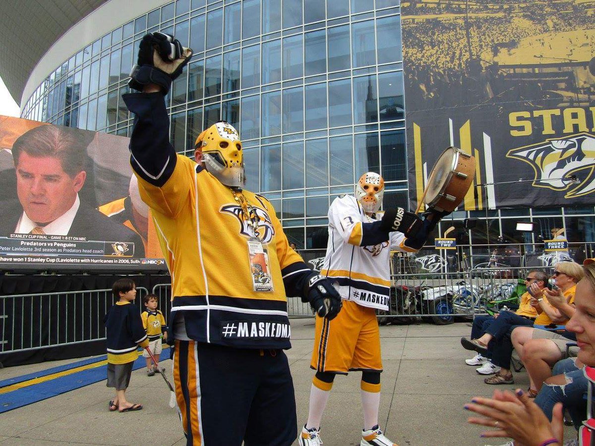 hayley11188's tweet photo. Hey, @nhl, my husband and best friend are diehard @PredsNHL fans! They could be hyping up other Preds fans inside of Bridgestone arena if given the chance! Choose them for playoff tickets! #BeThatFanSweepstakes #NashvillePredators #NHL #MaskedMafia https://t.co/J76Vuk76G5