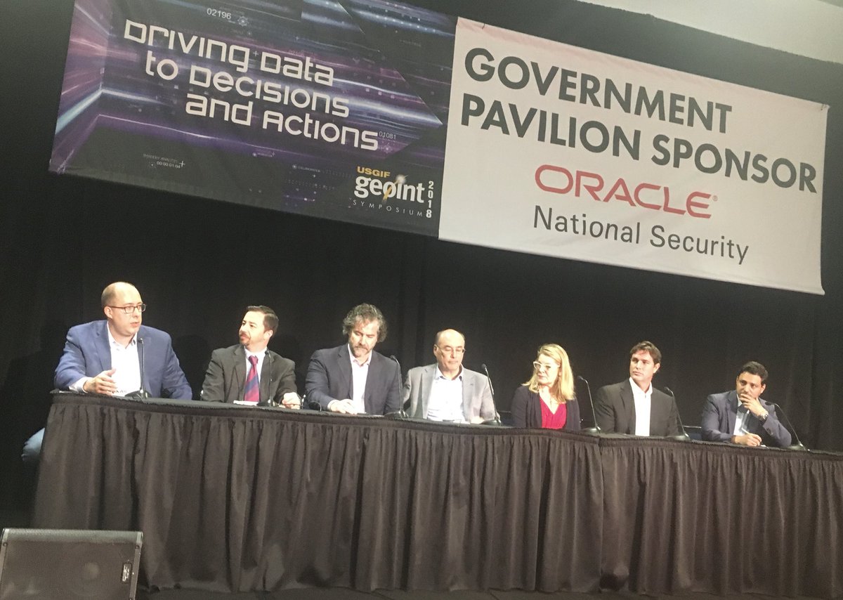 NTC_chrisp's tweet photo. #GEOINT18 Government Pavilion stage “Data to AI: How Does NGA work with Industry”.  @veritoneinc @NTConceptsInc https://t.co/M4KqEbG2La https://t.co/2ZwKXiYPgb