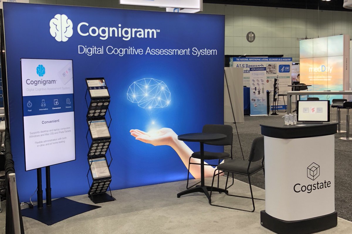 CogstateHC's tweet photo. Visit @CogstateHC at booth 612 during the @AANMember Annual Meeting to learn about fast and easy cognitive testing with our @cognigram system! #AANAM https://t.co/5wfu03OrzA