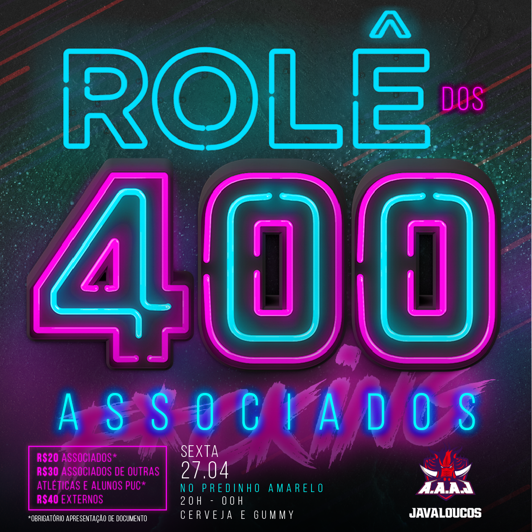 javaloucos_'s tweet photo. O rolê que prometemos:
Rolê 400! 🔥
Dia 27/04 📌🗓️ no Prédio Amarelo 🏢
Cerveja 🍺& Gummy🍷
⏰ 20:00 - 00:00
O PAGAMENTO É NA HORA!
Lembre-se de levar carteirinha de atlética (da Java ou atléticas parceiras) que tem desconto p/ você! 😅
#GoJava #SomosJava #Rolê400 #AAAJ https://t.co/vcAZtSwRm0