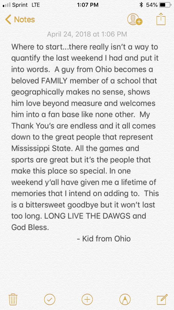 jgroove1's tweet photo. A letter for Bulldog Family, 280 characters wouldn’t suffice #HailState https://t.co/b6hFDLcc3n