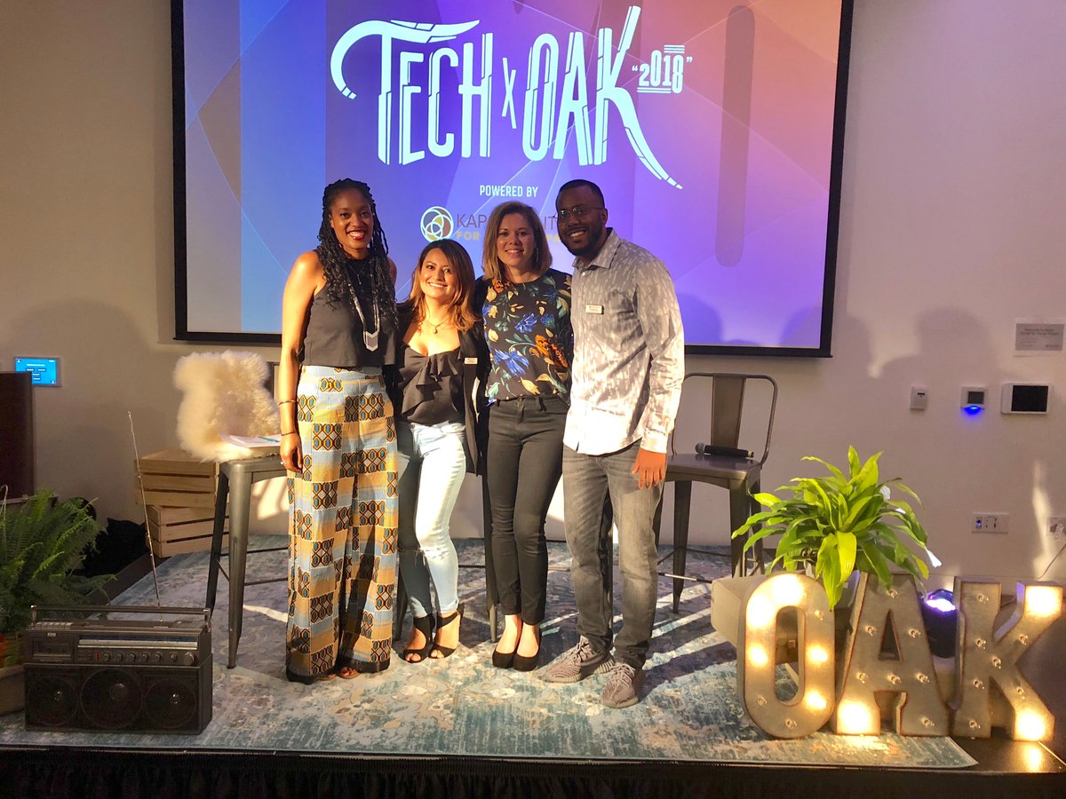 KaporCenter's tweet photo. From networking to panels, lightening talks, presentations and even a block party, #TechxOak was a 2-day summit for East Bay innovators of color like never before! Thank you to all of our guests, speakers and vendors for making #TechxOak unforgettable. #TechDoneRight https://t.co/u4gsSM533K