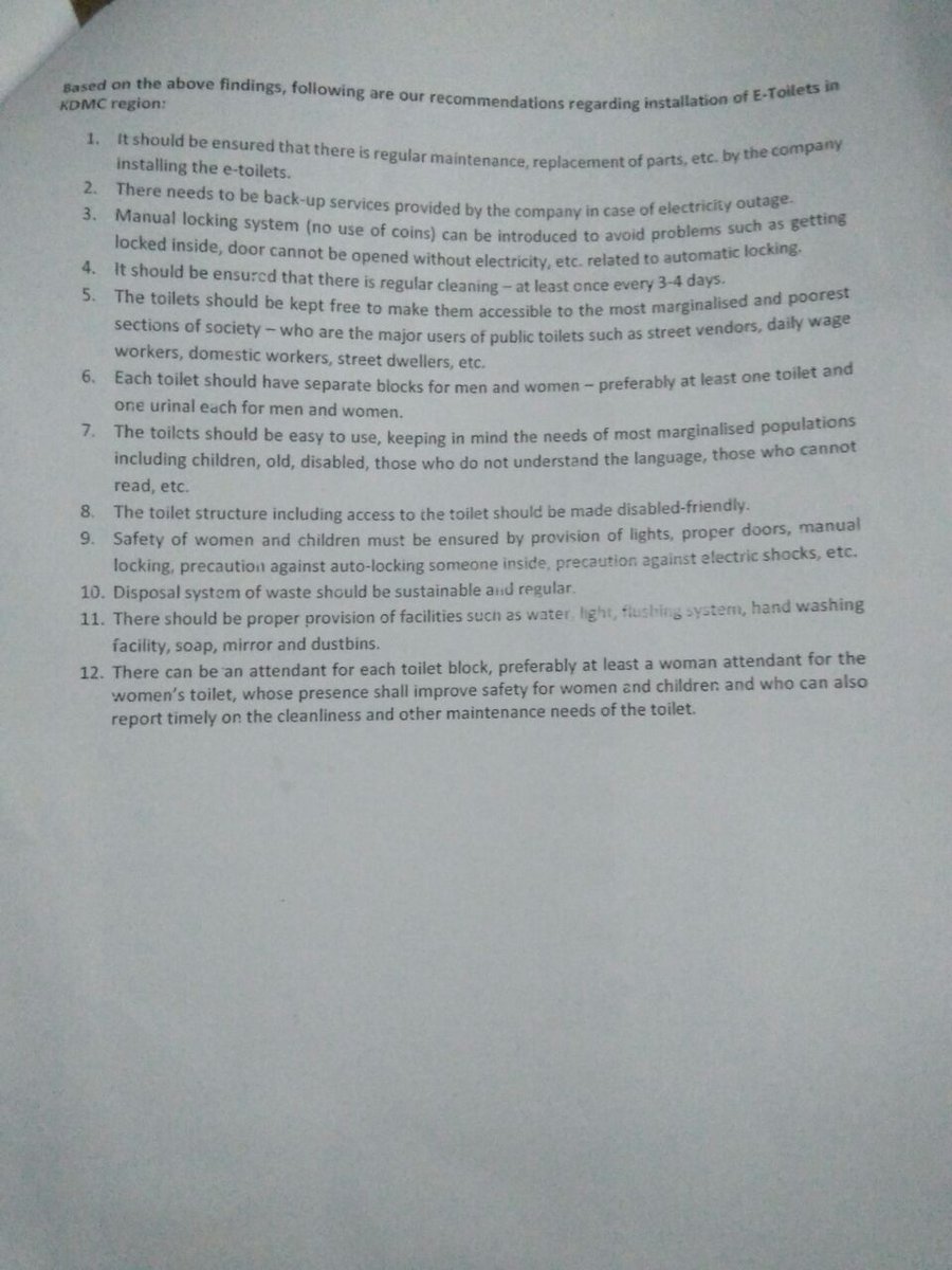 AnubhutiTrust's tweet photo. Our recommendations for E-toilets in the Kalyan-Dombivali Municipal Corporation as received by @rahuldamlebjp Standing Committee Chairperson of the KDMC. #RighttoPee #SwachhBharat @bmcmumbai @ajeetmahale @LoksattaLive @thewire_in @BBCHindi @akshaykumar @SwachhBharatGov https://t.co/VTA9RnHlPR