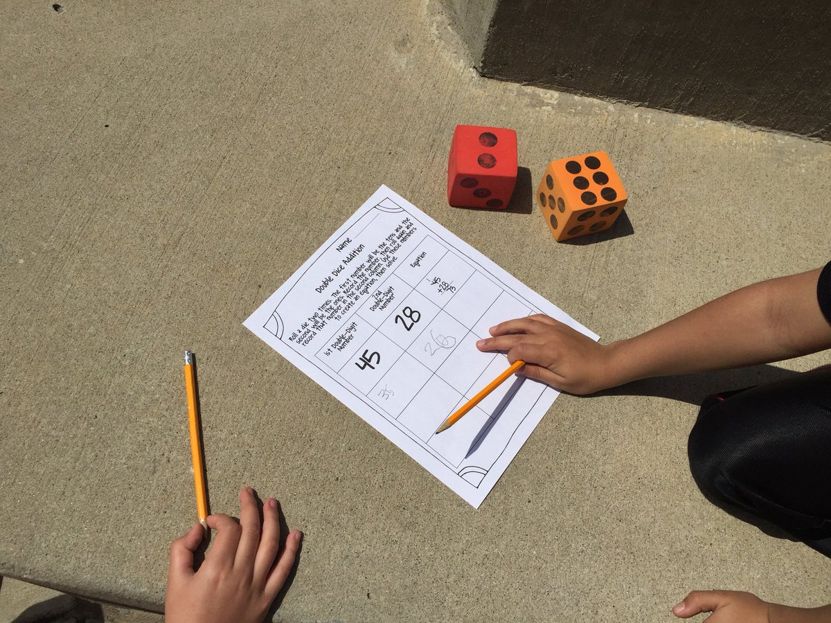 laurenfrazee4's tweet photo. Perfect day for @bp_mustangs to practice addition with regrouping outside! And @ShannaMingee and her kids joined us! https://t.co/YPHbdWz5Uu