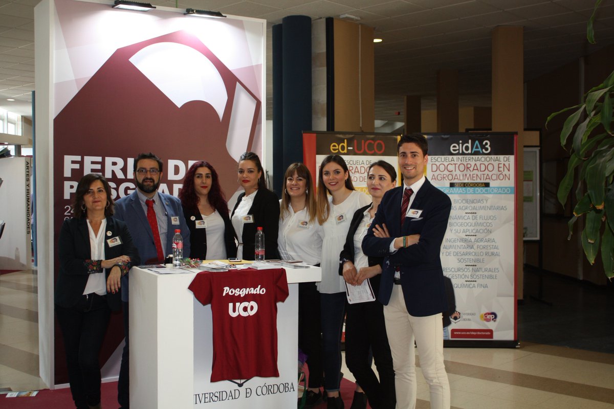 ucoidep's tweet photo. La #feriaposgrado18 abre mañana a las 10 h para que conozcas toda la  oferta de la @Univcordoba Regístrate en la entrada y obtendrás un  CERTIFICADO @UCOLetras @CCEducacionUCO @CDTuco @Fac_CienciasUCO  @DerechoyADE
 @ETSIAMCordoba  @VeterinariaUCO @CECSUCo @TurismoCDT
 @epsbelmez https://t.co/xAo3FQVwKJ