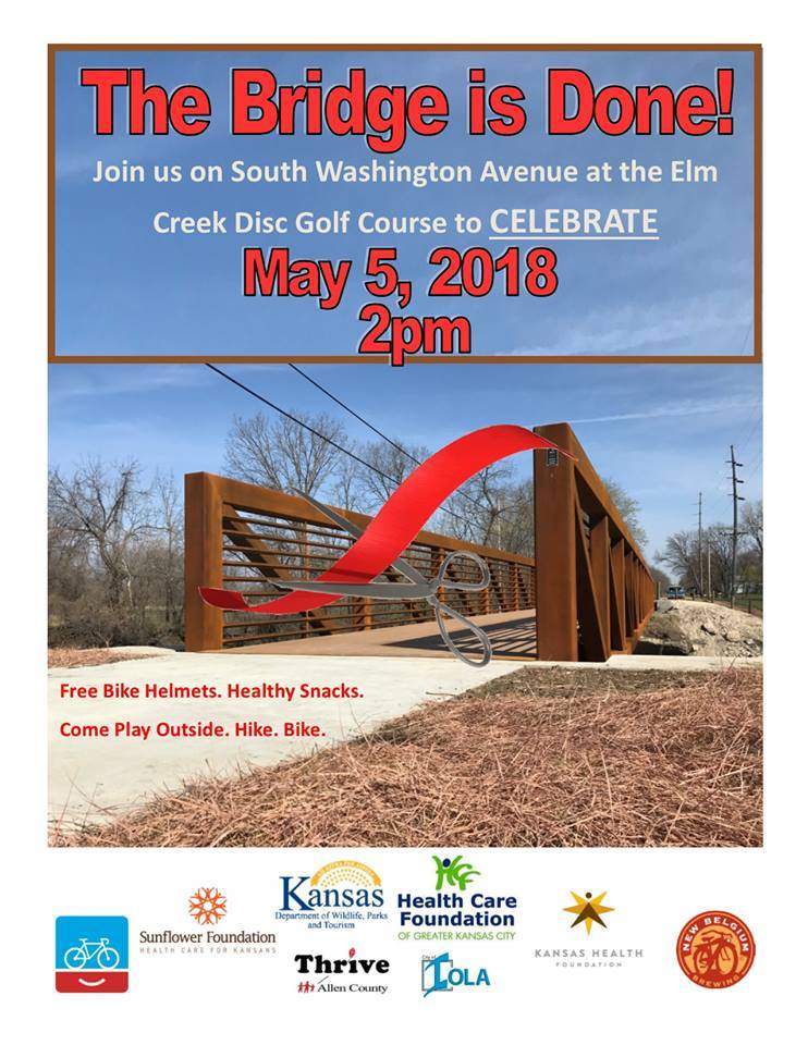 The new Washington Avenue bike-ped bridge over Elm Creek, known as the “King of Trails Bridge”, will have its official ribbon-cutting on Saturday, May 5th at 2:00pm bikeallencounty.org/news/king-of-t… #kshealthengage #allencultureofhealth <a href="/LehighTrails/">Lehigh Trails</a>