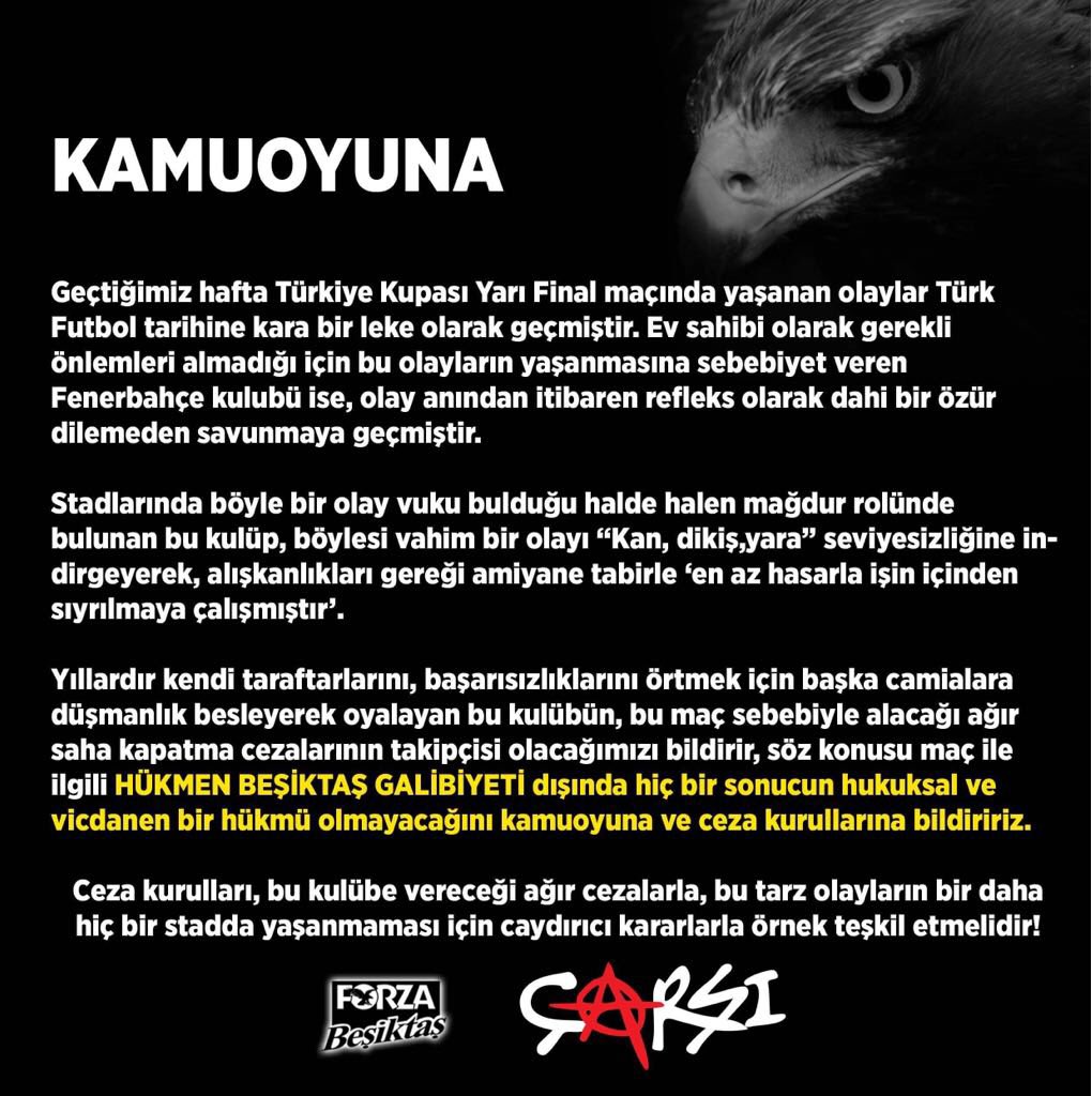 Çarşı'dan olaylı derbi hakkında açıklama! DbkXDYkW4AIfrL - Çarşı'dan olaylı derbi hakkında açıklama!