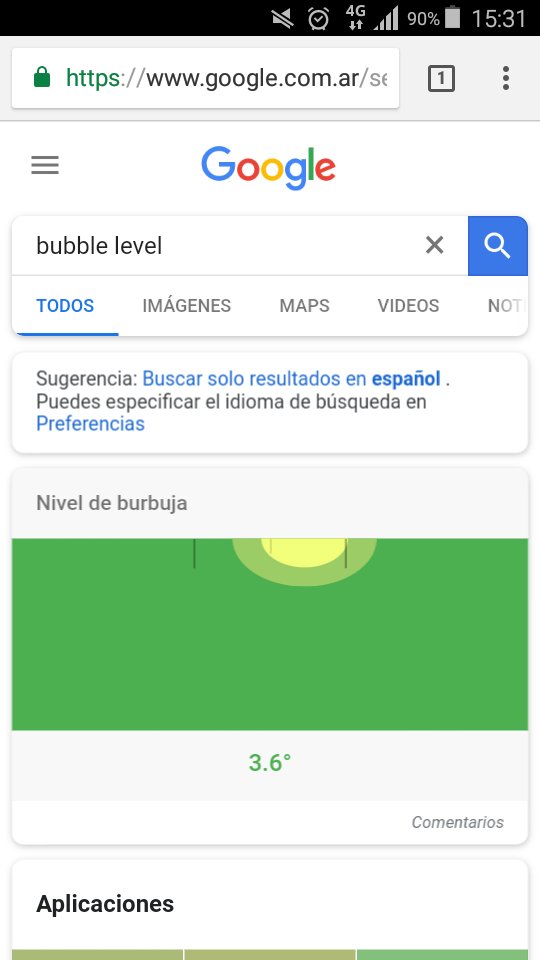 pato_pitaluga's tweet photo. Sabían que si googlean bubble level en el celular les sale un nivel y pueden poner derechos los cuadros de cualquier lugar donde estén https://t.co/1j12ysd1wm
