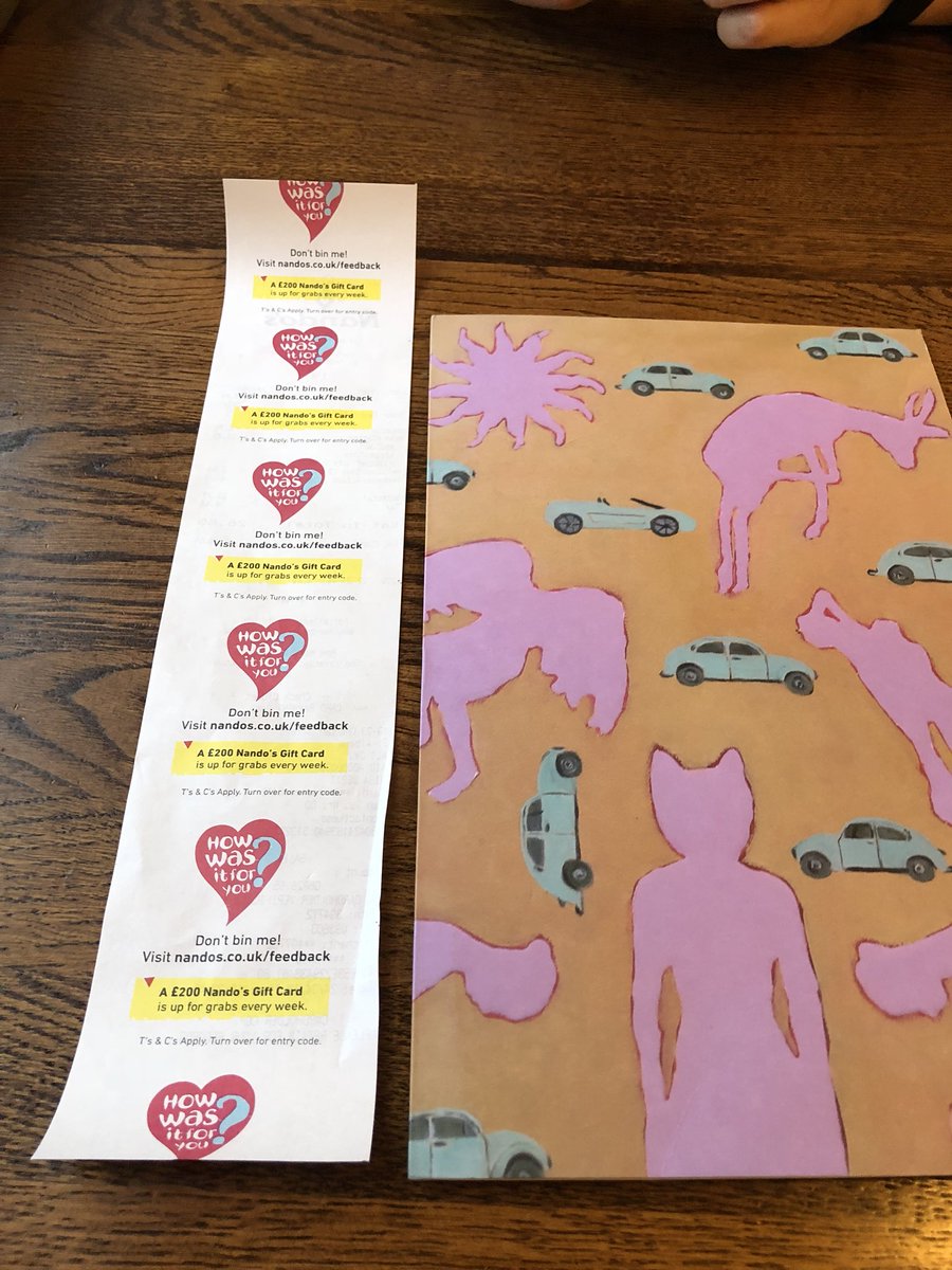 HelenaInman's tweet photo. @NandosUK  very glad to see that you don’t have the straws out on the side anymore. Do you think it’s time to shorten the receipts too? Save some trees 🌳🌍 https://t.co/MeIRwxIY7c