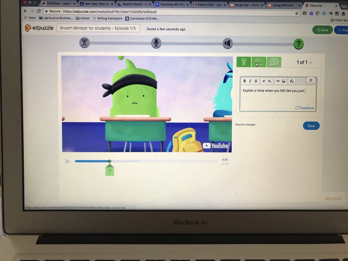 Sarahgat11's tweet image. Having fun learning how to use @edpuzzle as part of the #UGTechQuest challenge! Very user friendly! @ugdsb #UGLearns