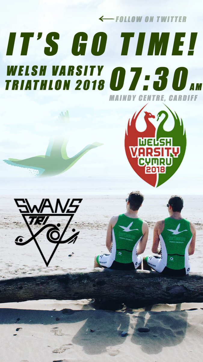 From 7:30am Tomorrow morning, Swansea Uni Triathlon will be defending last year’s win, follow for live updates throughout the race 💪🏼💚 #uppaswans #GWA18 #welshvarsity @SportSwans <a href="/SwanseaUnion/">SwanseaUnion</a> <a href="/SwanseaUni/">Swansea University</a>