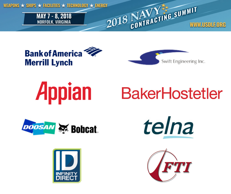 DefenseLeader's tweet photo. Special thanks to our top sponsors of the upcoming Navy Contracting Summit on May 7-8, 2017: @BankofAmerica @Appian @BakerHostetler @BobcatCompany @FrontierTechnol @InfinityDirect @g3telecom
We look forward to seeing you in Norfolk! #NCS18 #NavySummit https://t.co/5VPdoaH5rf