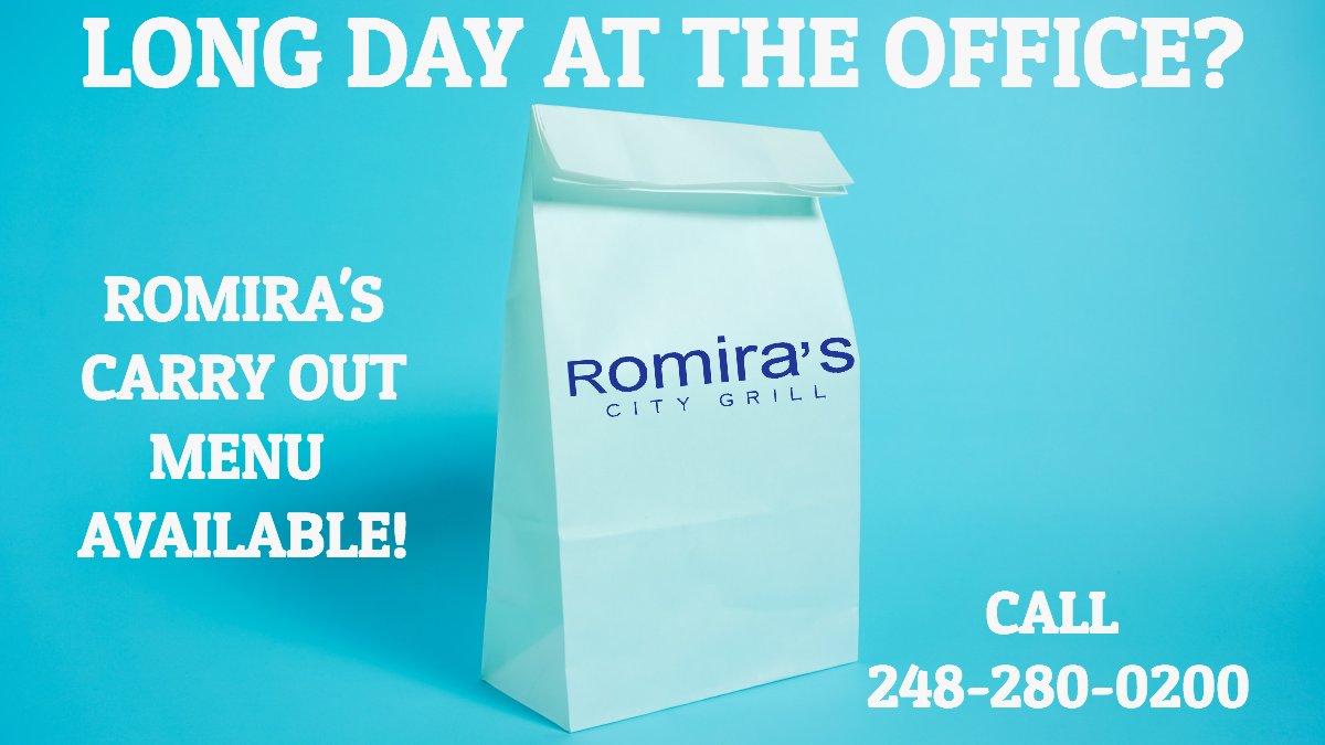 RomirasCityGril's tweet image. Long day at the office? Don&apos;t worry about dinner. Call 248-280-0200 and let Romira&apos;s cook! Call ahead and we will have it ready when you arrive.

#RomirasCityGrill #CarryOutMenu #TroyMI #MetroDetroit #Delicious