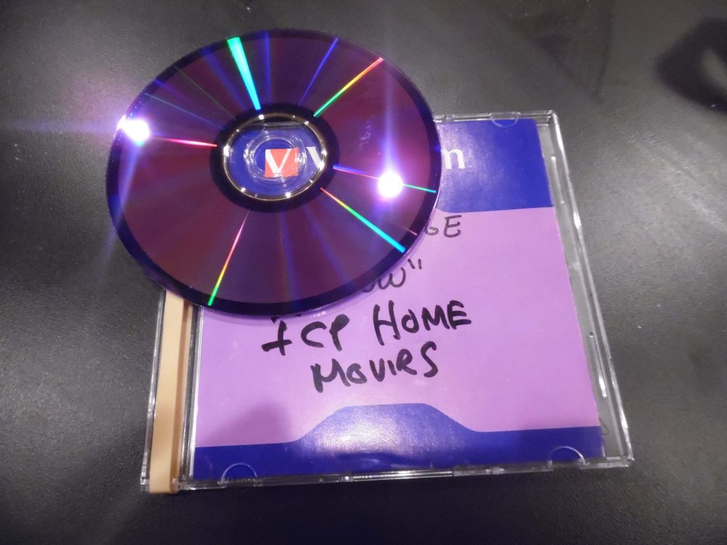 icp's tweet photo. Are you sleeping outside the theater right now for the long anticipated Big Money Thrusters? 

Well, while you wait, this disk contains ICP's home movies. The rarest of all cinematic gems in the Psychopathic film archives of freshness. https://t.co/yJTPwqvAF2