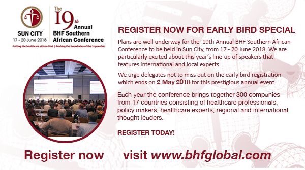 BHFGLOBAL's tweet image. There are just 8 days to go until the early bird registration rates for #19BHFConference ends.  Register now to be part of the region's major healthcare conference : bhfglobal.com/conferences #PUTTINGTHEHEALTHCITIZENFIRST #CreatingAccess #UHC @UN @SAMedicalAssoc @HospitalAssocSA