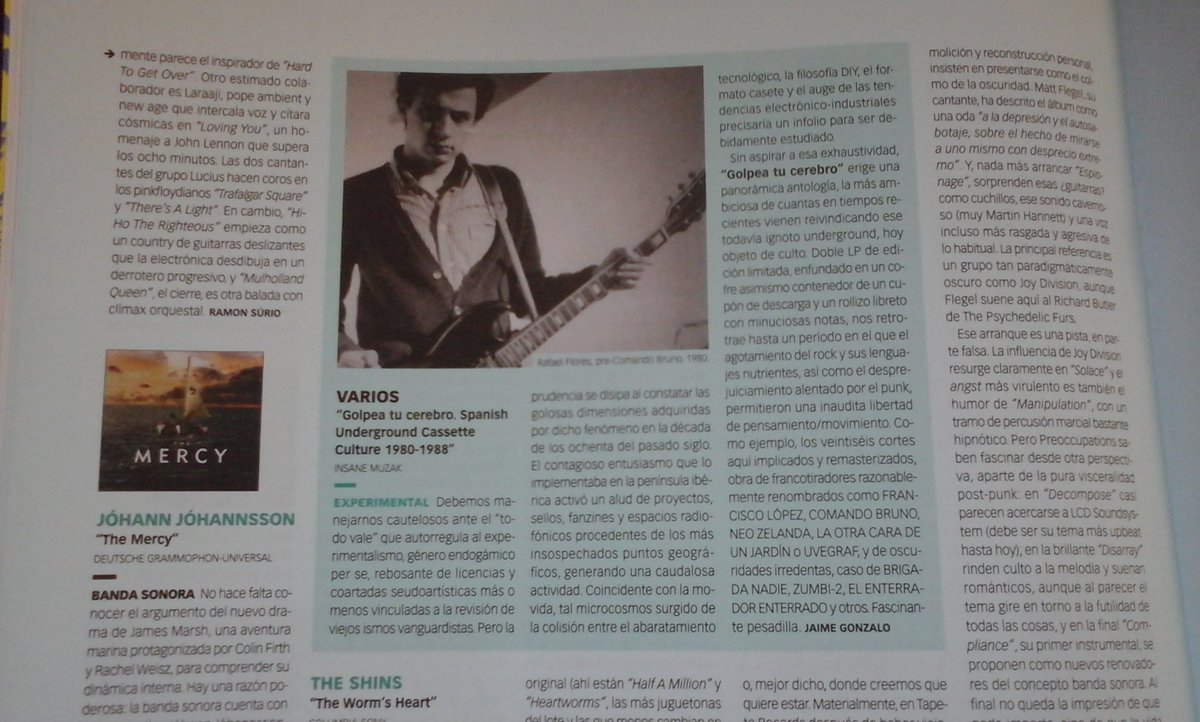 Reseña de "Golpea Tu Cerebro" en Rockdelux por Jaime Gonzalo. "Fascinante pesadilla"