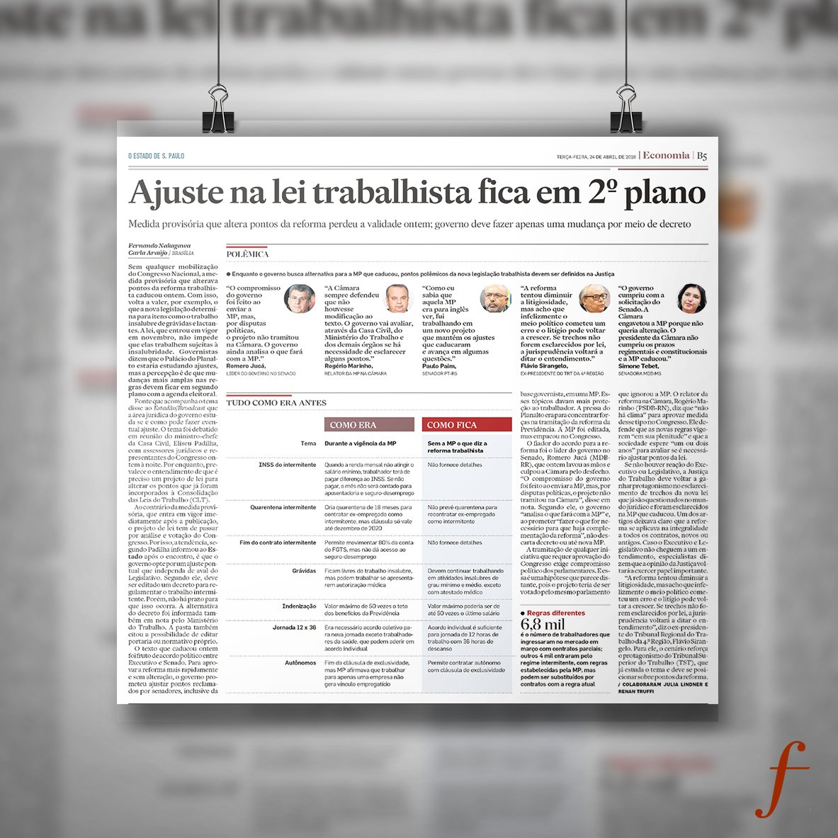 fattocom's tweet image. Leia a reportagem do @Estadao de hoje sobre a MP da Reforma Trabalhista que perdeu validade ontem. O sócio de Souto Correa Advogados, Flávio Sirângelo, falou sobre o tema na matéria. 

economia.estadao.com.br/noticias/geral…