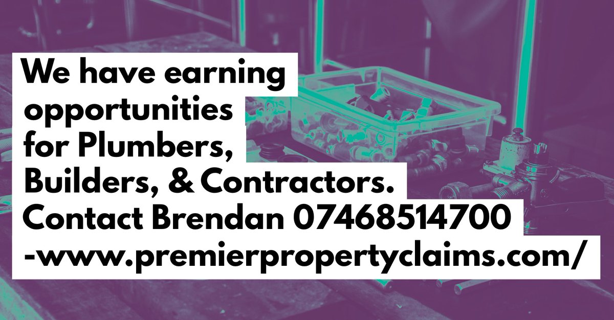 PPClaims's tweet photo. Looking to boost your earnings? If you are a #Plumber, #Builder or #Contractor then call Brendan on 07468514700 to discuss. #Belfast #Punchestown #Cork #Dublin https://t.co/1SjM5HhIOC